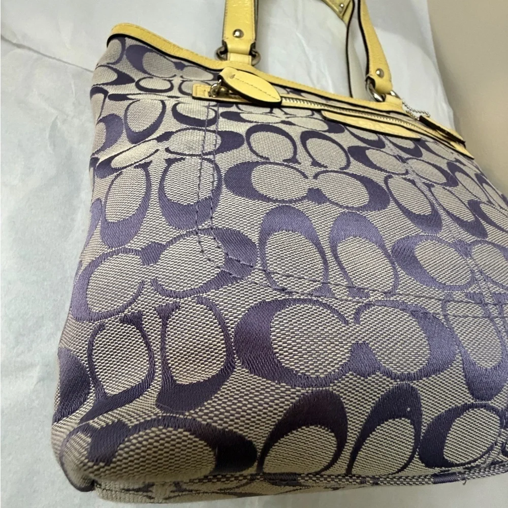 Coach Yellow and Purple Signature Tote